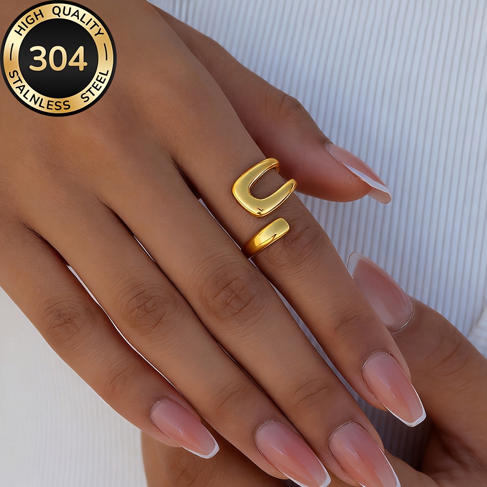 Women's Hypoallergenic Golden Open Ring, Elegant Design